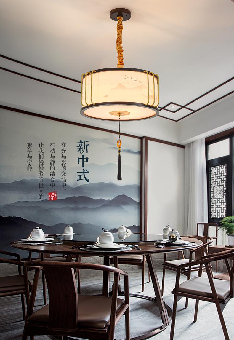 新中式禅系东方韵味全铜装饰经典木艺餐吊灯吊_新中式风格_家居照明馆_名灯在线O2O灯饰商城